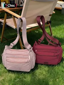Lightweight nylon multi-compartment crossbody bag, available in multiple colors and with a large capacity, suitable for commuting, shopping, leisure outings, and everyday accessories, Crossbody Shoulder Bag