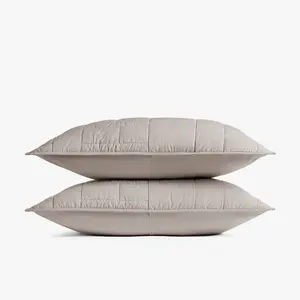 Standard Cozy Block Quilted Sham Set Parchment - Parachute