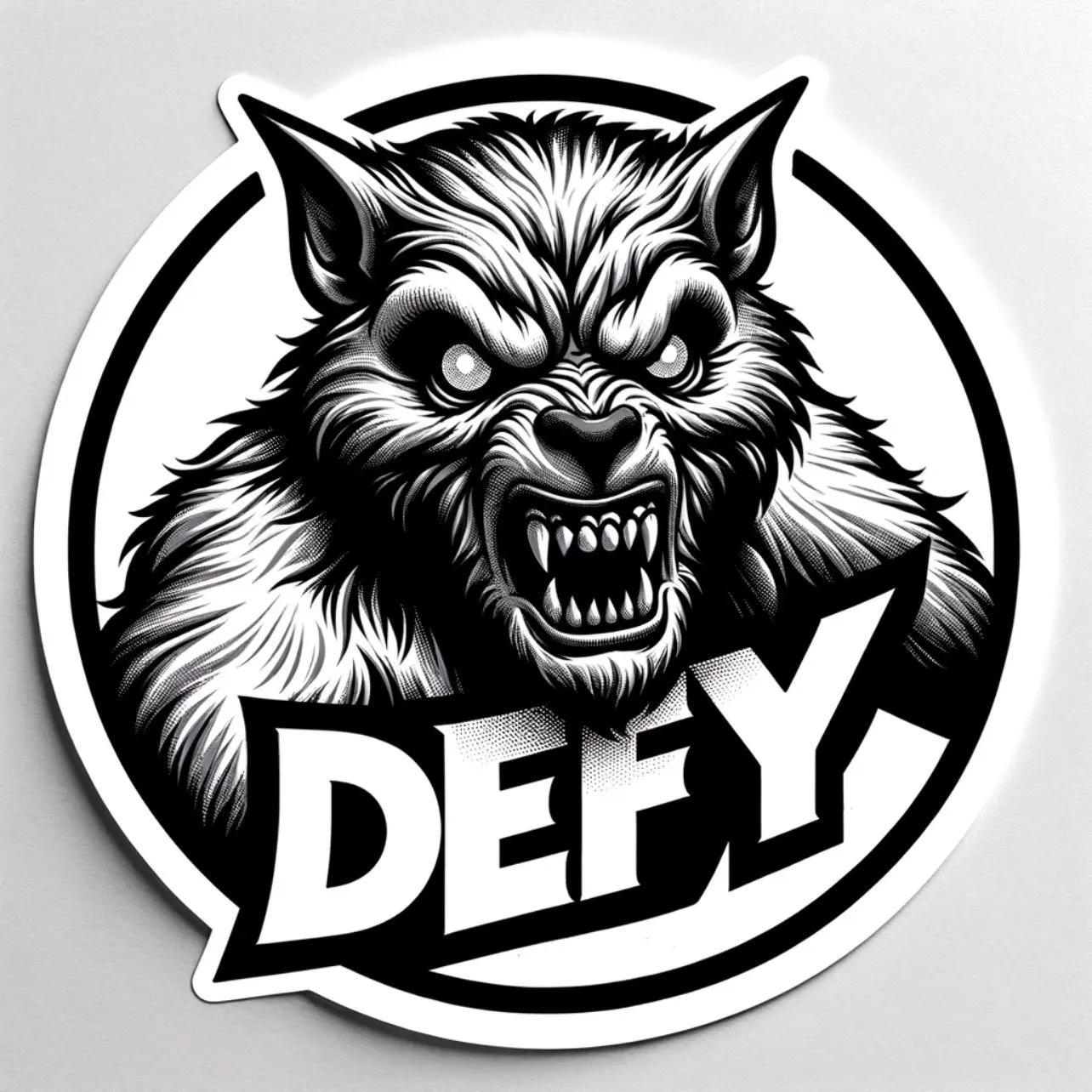 Defy Werewolf Die Cut Sticker
