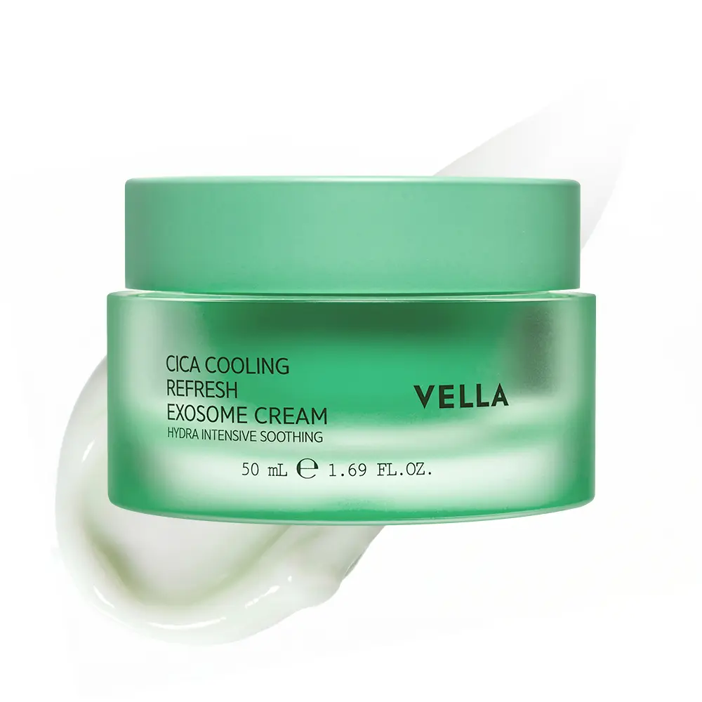 VELLA COSMETIC Cica Cooling Refresh Exosome Cream, K-Beauty Moisturizing with Cica Exosome, Centella Asiatica & AQUA TECA Complex, for Comforted & Hydrated Skin - All Skin Types, 1.69 fl oz (50 mL)