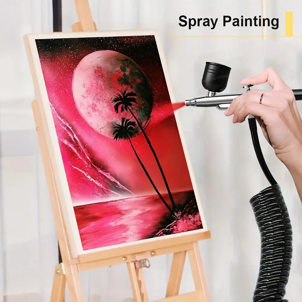 Portable Handheld Spray-Gun Kit, Rechargeable Spray-Gun with Accessories, Professional Spray Tool for Painting, Tattoo, Nail Art, Model Coloring, Power Airbrush Tool