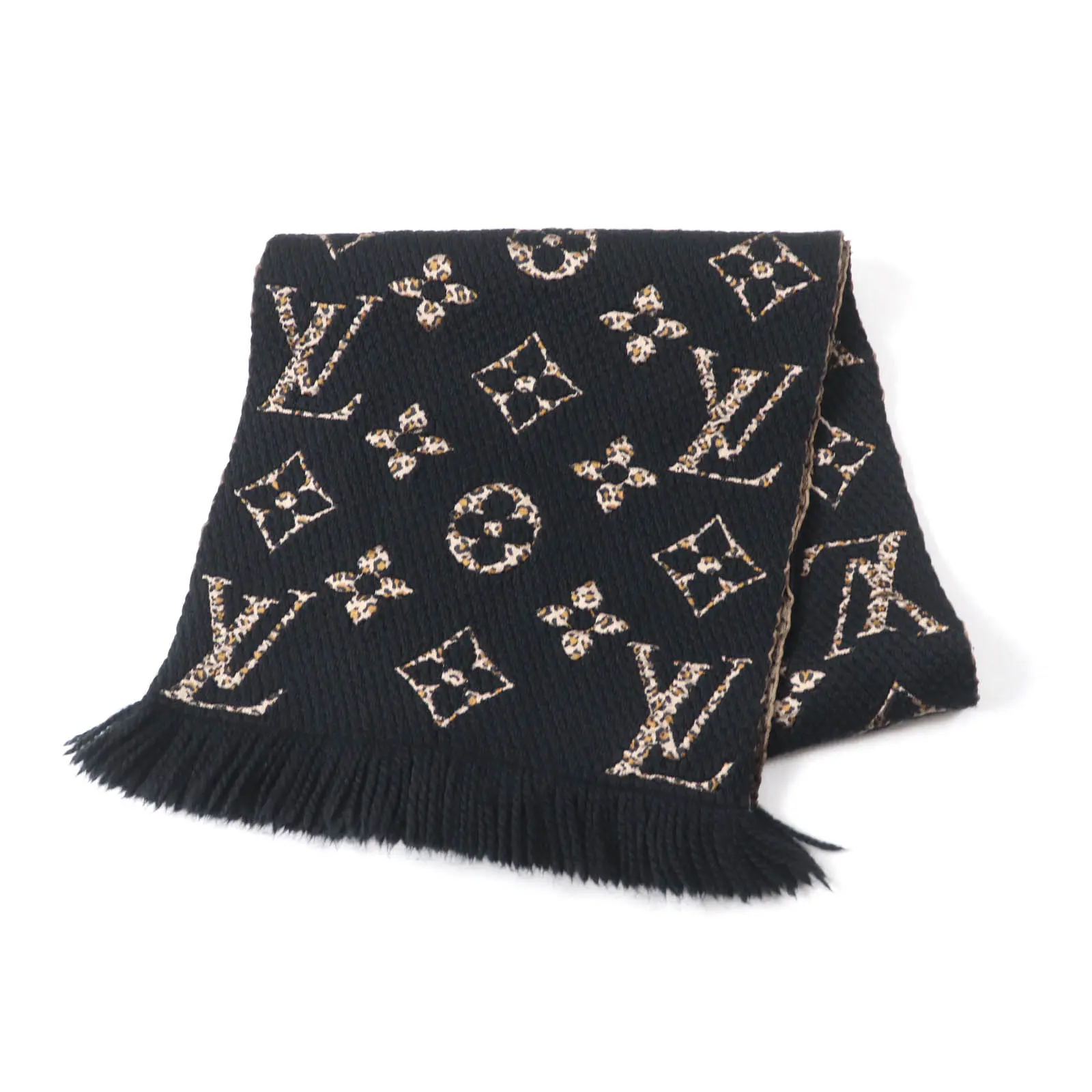 Pre-owned Louis Vuitton Others Small Leather Goods Escharpe Giant Monogram Jungle Wool Silk Scarf