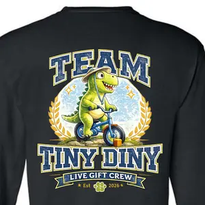 Team Tiny Diny Shirt | Live Gift Crew Merch | Cute Dino Graphic Tee | TikTok Live Support Merch | Hoodie Sweatshirt Long Sleeve | S-5XL