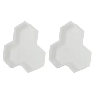 2Pcs Path Mold Maple Leaf Concrete Manually Plastic Stepping Stone Paving Molds for Pavement Courtyards Square