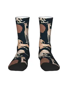 1 Pair Funny Crazy Sock for Men Whippet Good - Dark Hip Hop Vintage Happy Quality Pattern Printed Crew compression Sock Novelty Gift Merry Christmas Decoration Gift Xmas