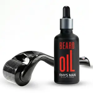 Rhys Man Men’s Beard Growth Care Kit – Titanium Beard Roller with Conditioning Beard Oil, Mens Hair Styling Products Gift for Him Summervibes