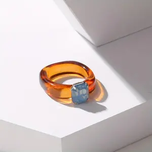 Women's Candy-Coated Rhinestone Ring - Cute Jelly, Fairycore, Girl Aesthetic Statement Ring with Unique Cartoon Resin Design, Perfect for Everyday Wear & Parties, Candy Coated Rings, Cute Jelly Rings