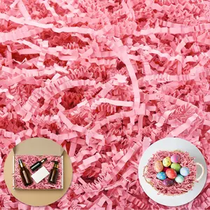 Crinkle Paper Filler, 1/2LB (8 oz) Pink Shredded Crinkle Cut Paper for Gift Baskets, Suitable for Mother's Day Valentine's Day Birthdays Easter Weddings Anniversaries Gift Wrapping Box Bags