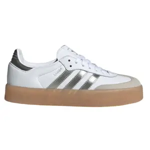 Adidas Sambae White Silver Metallic JS3943 Women's Fashion Sneaker New