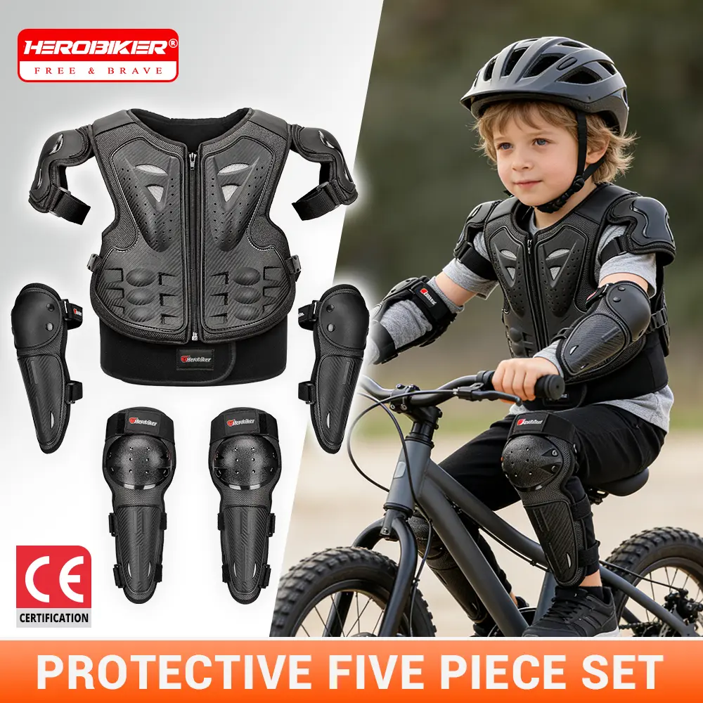 Children's Back, Chest, Spine Sports Protective Equipment Roller Skating Skiing Extreme Sports Protective Armor Five-piece Set