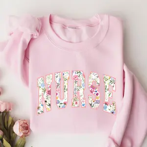 Floral Nurse Sweatshirt, Nurse Shirt, Registered Nurse Shirt, Gift for Nurse Shirt, Gift for Registered Nurse, Nurse Gifts, Nursing Shirt
