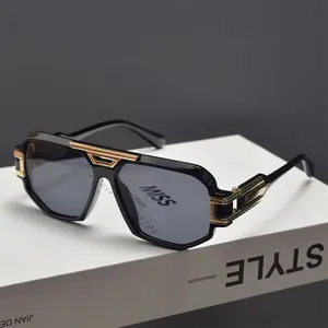 European/American Style Light Luxury Double Bridge Oversized Square Sunglasses for Men & Women, Retro Instagram‑Style Thick‑Frame Trendy Sunglasses