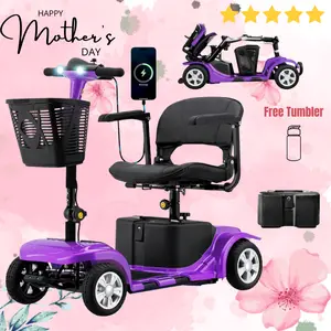 Portable Mobility Scooter for Adults Seniors 4 Wheel Electric with Removable Battery 3 Piece Quick Disassembly LED Headlight Basket 300lbs Capacity