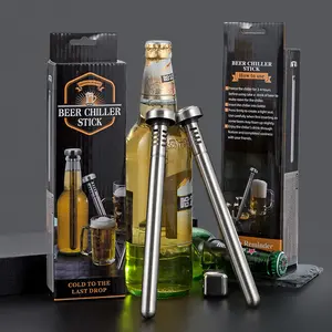 Beer Chiller Sticks for Bottles, Beverage Cooler Sticks for Beer Lovers, Unique Stainless Steel Freezable Bar Accessories, Funny Birthday Gift Ideas for Men Fathers Day, Bartool Accessories