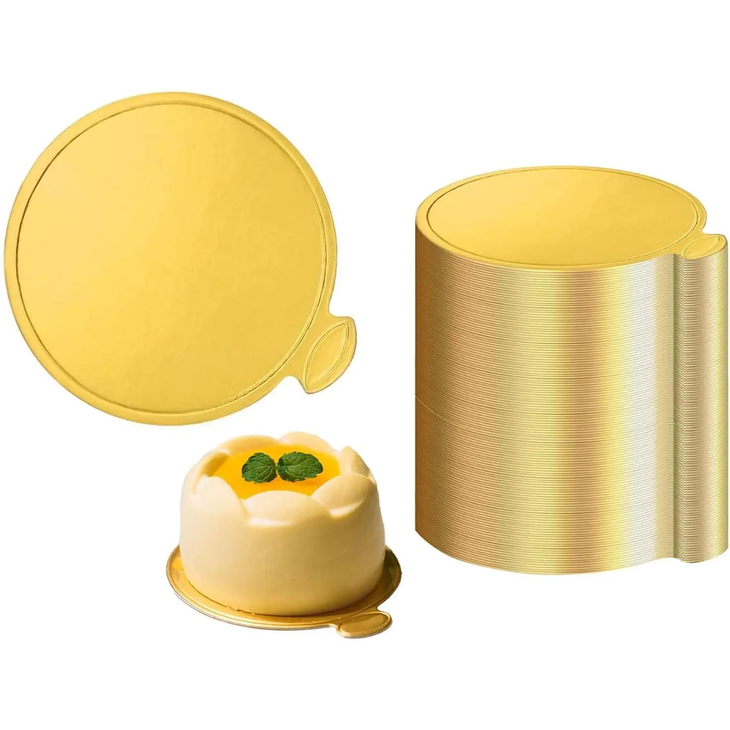 100 count 3 Inch Mini Cake Boards Mousse Cupcake Base for Cake Dessert Wedding Birthday Cake Pastry Decorative,  8cm ( 100 count, 3inch)