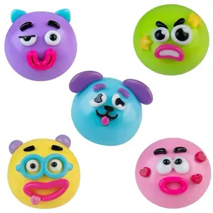 Funny Face Squishy Stress Relief Toy, TPR Material, Portable Tactile Sensory Stress Reliever, Squishy Sensory Play Item, Anxiety Relief Product