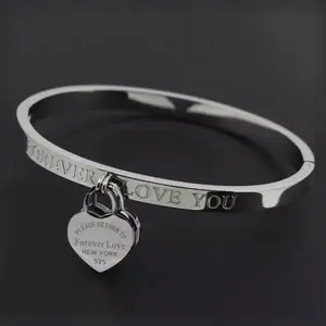 Forever Love Bangle Bracelet - Titanium Steel