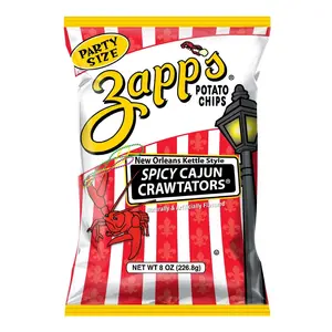 Zapp's 8oz. Spicy Cajun Crawtator Chips - Crunchy Snack with Authentic Cajun Seasoning & Spicy Cayenne Pepper, Perfect for On-the-Go Enjoyment - Salt, Crispy