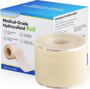 Extra Large 2''X20"Ft Large Flexible Hydrocolloid Bandage Roll - Cut-To-Size, Medical-Grade Hydrocolloid Patch Bandages with Self-Adhesive, Ultra Absorbent, Flexible & Waterproof, First Aid Kit Essential ENESNES