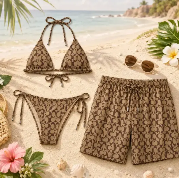 Signature Swim Co. Matching Couple Swimwear Set 2026 - Women’s Viral Bikini, Men’s Shorts for Beach Vacation Gift