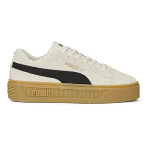 PUMA Womens Smash V3 Suede Platform Sneakers Shoes Casual - Off White