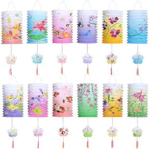 12 count Chinese Paper Lanterns, Multicolor   Lanterns, Flower Lanterns for  Party Mid Autumn Festival, Lantern Festival,  Year