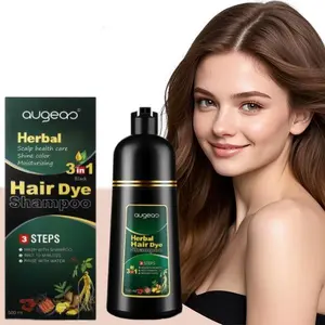 Semi-Permanent 3-in-1 Shampoo Hair Dye - Chestnut Brown Herbal Hair Color，Long-Lasting Vibrant Color for Men and Women,Sensitive Scalp Safe Formula, No Mixing Required,Salon-Quality Results at Home