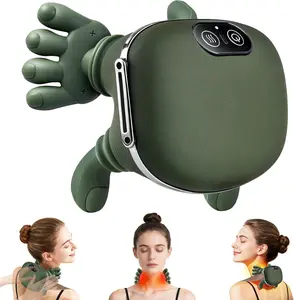 Bionic Heated Massager, Portable Shiatsu Neck and Back Massager, Electric Deep Tissue 4D Kneading Massage, Simulated Human Hand Design for Pain Relief and Muscle Relax (Green)