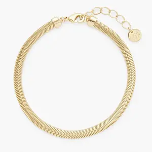 Izzy Herringbone Bracelet in Gold by Brook and York