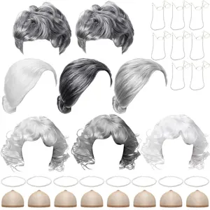 32 Pcs Old Lady Wig Costume for Women Old Grandma Granny Grandpa Wig for 100 Days of School Cosplay (Classic,Cool)32 Pcs Old Lady Wig Costume for Women Old Grandma Granny Grandpa Wig for 100 Days of School Cosplay (Classic,Cool)