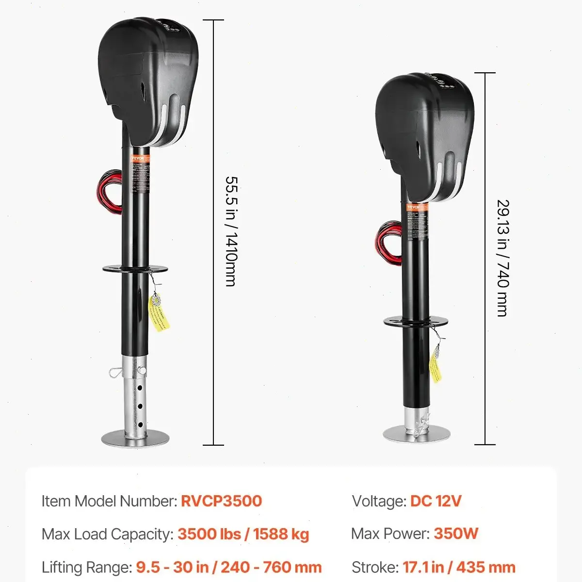 3500 lbs【 9.5"-26.3" Lift】with 2 Way Connector