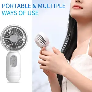 Portable Handheld Fan, Multifunctional Fan, USB Rechargeable 3 Speeds Personal, Button Control Fan for Office, Travel, Camping, Rechargeable Pocket Fan, Portable Outdoor Fan