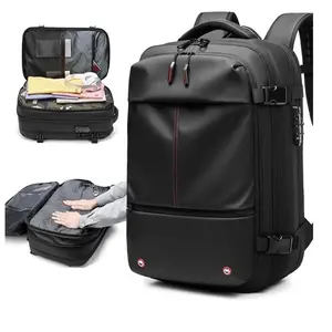 Expandable Vacuum Compression Backpack, Waterproof Backpack with TSA Lock, Large Capacity Backpack for 17 Inch Laptop, Camping, Weekend, Business, College