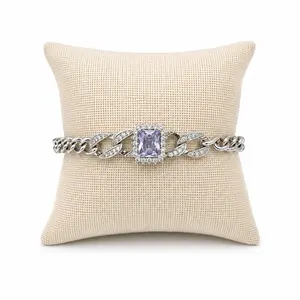 Monaco Link Bracelet - Fits 7 inches - White Gold Plated