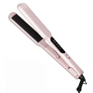 Thirtek 1.5 Inch  2 in 1 Hair Straightener & Curler Iron, Wide Styler for Thick Hair, 15s Heat Up, 5 Temp LED, Floating Plates, 360°Cord, with Glove & 2 Clips