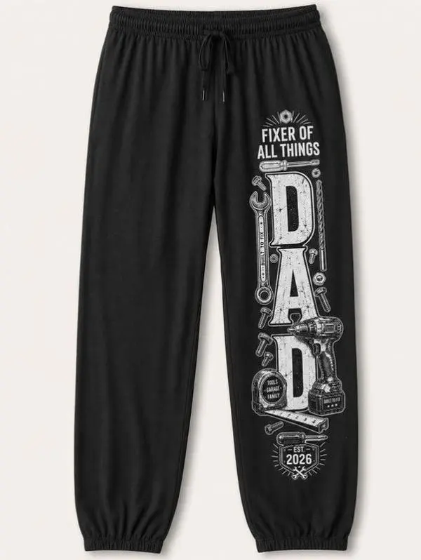 Fixer of All Things Dad Sweatpants, Fathers Day Gift for Dad, Tool Graphic Joggers for Men, Funny Dad Pajama Pants, Mechanic Dad Lounge Pants, Garage Dad Outfit, Cozy Fleece Sweatpants, Matching Family Gift, Father Day 2026 Apparel ATCA246