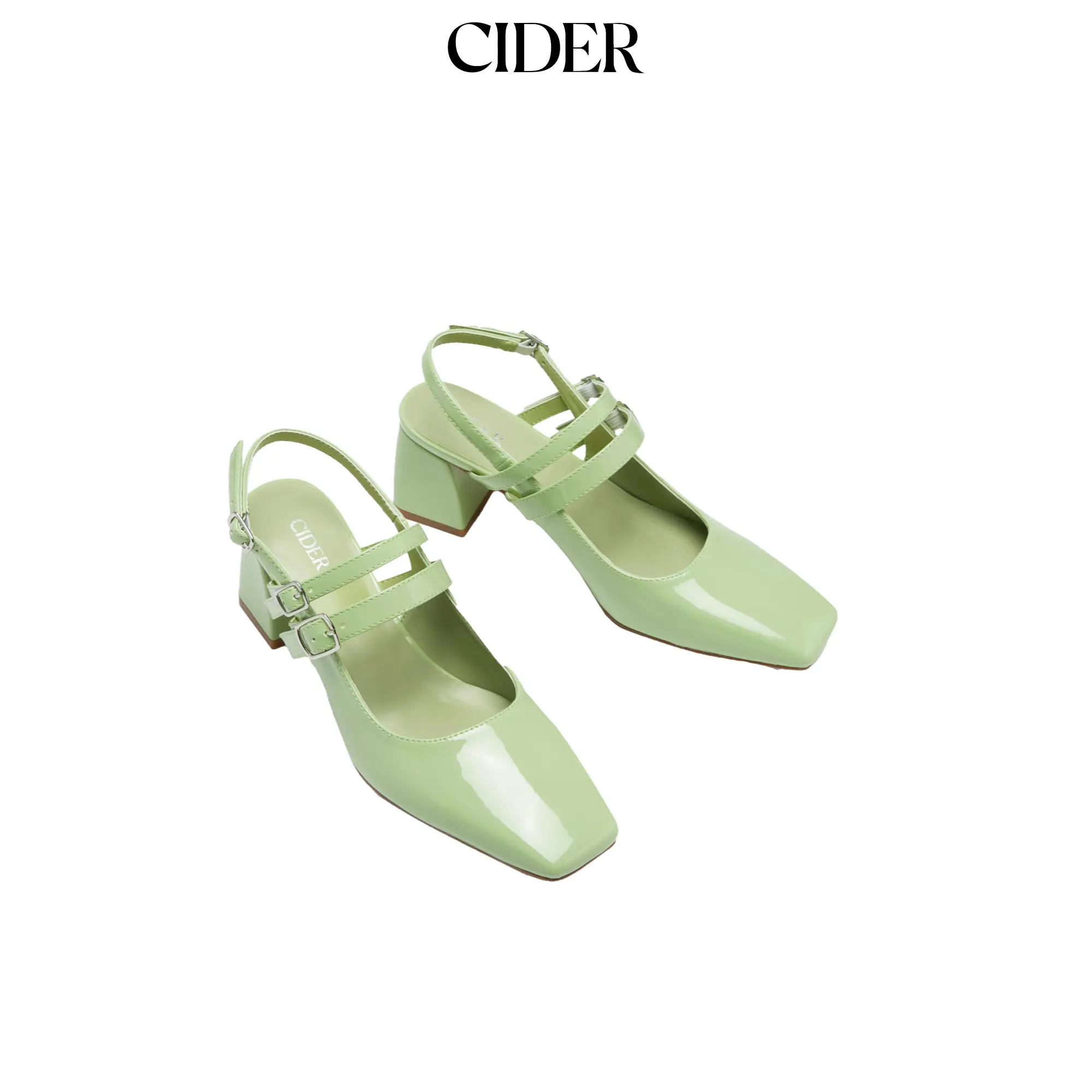 Cider [4 colors, size 6-11] Point Toe Slingback Chunky Heels