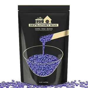 1lb Hard Wax Beans Hair Removal Kit, Large Refill Stripless Waxing Beans for Women Men Waxing Depilatory Violet Pearl Wax Beads