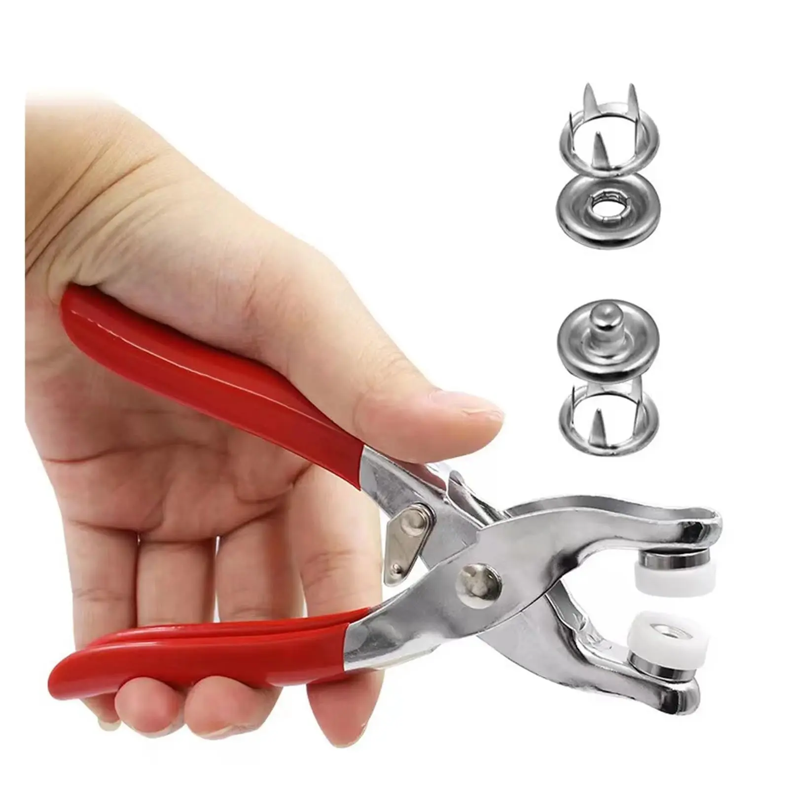 100 Sets Metal Snaps Buttons with Fastener Pliers Press Tool Kit Perfect for DIY Crafts Clothes Hats and Sewing, Snap Button Fasteners Kit for Clothing Sewing