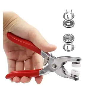 100 Sets Metal Snaps Buttons with Fastener Pliers Press Tool Kit Perfect for DIY Crafts Clothes Hats and Sewing, Snap Button Fasteners Kit for Clothing Sewing