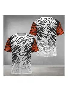 Fashion 3D Print Gym T-shirt Man Outdoor Running Tee Badminton Tennis Sports Men's T Shirt Casual O-neck Loose Short Sleeve Tops