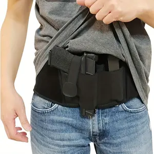 Concealed Carry Belly Band Holster – Breathable Polyester Waist Gun Holster with Metal Snaps, Adjustable Fit for Men & Women