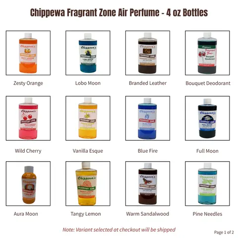 Chippewa Fragrant Zone Car Air Perfume, Aromatic Citrusy Scent, 4 oz Bottles (Automotive Interior Accessory)