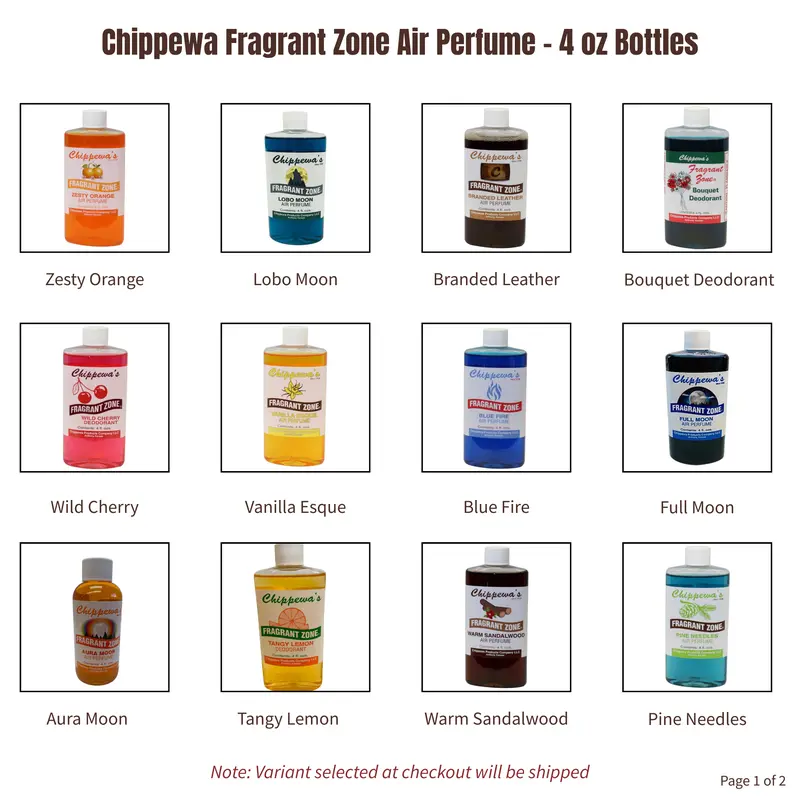 Chippewa Fragrant Zone Car Air Perfume, Aromatic Citrusy Scent, 4 oz Bottles (Automotive Interior Accessory)