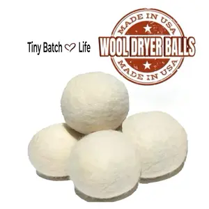 Buy it Handmade Wool Dryer Balls - Set of Four - Made in America Natural & Unscented - Softens Clothes Naturally - Replaces Dryer Sheets - Safe for All Clothes - Shortens Drying Time - 100% Wool - 1000+ Loads