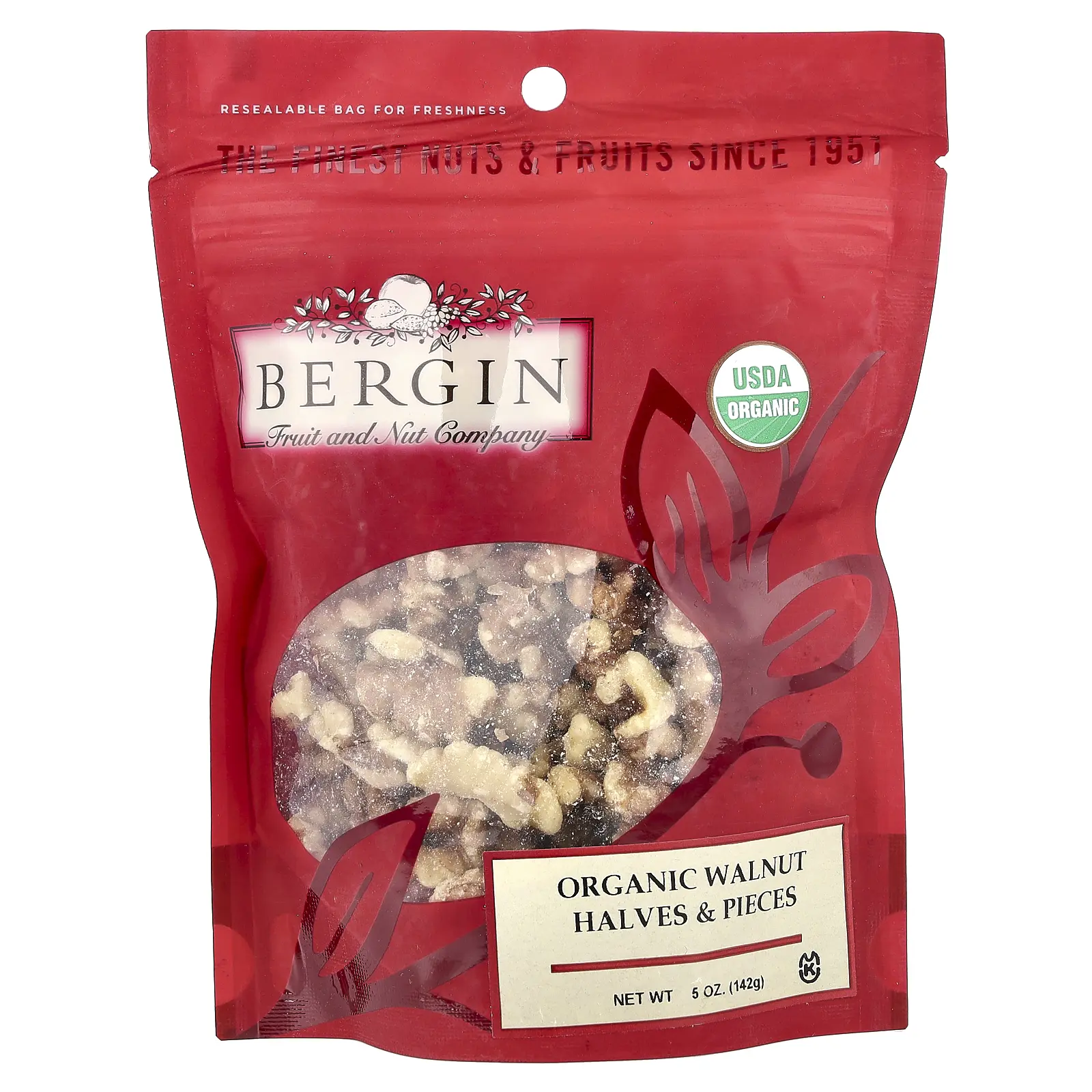 Bergin Fruit and Nut Company Organic Walnut Halves & Pieces, 5 oz (142 g)