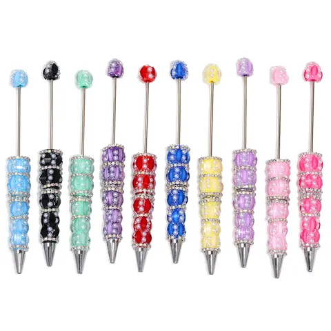 P216 Handmade Bubble Bead DIY Beaded Pen, Office Stationery Writing Tool for DIY Crafts, Beaded Pens, Pens