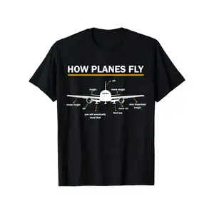 180g How Planes Fly Diagram Funny Aerospace Engineering Aviation T-Shirt