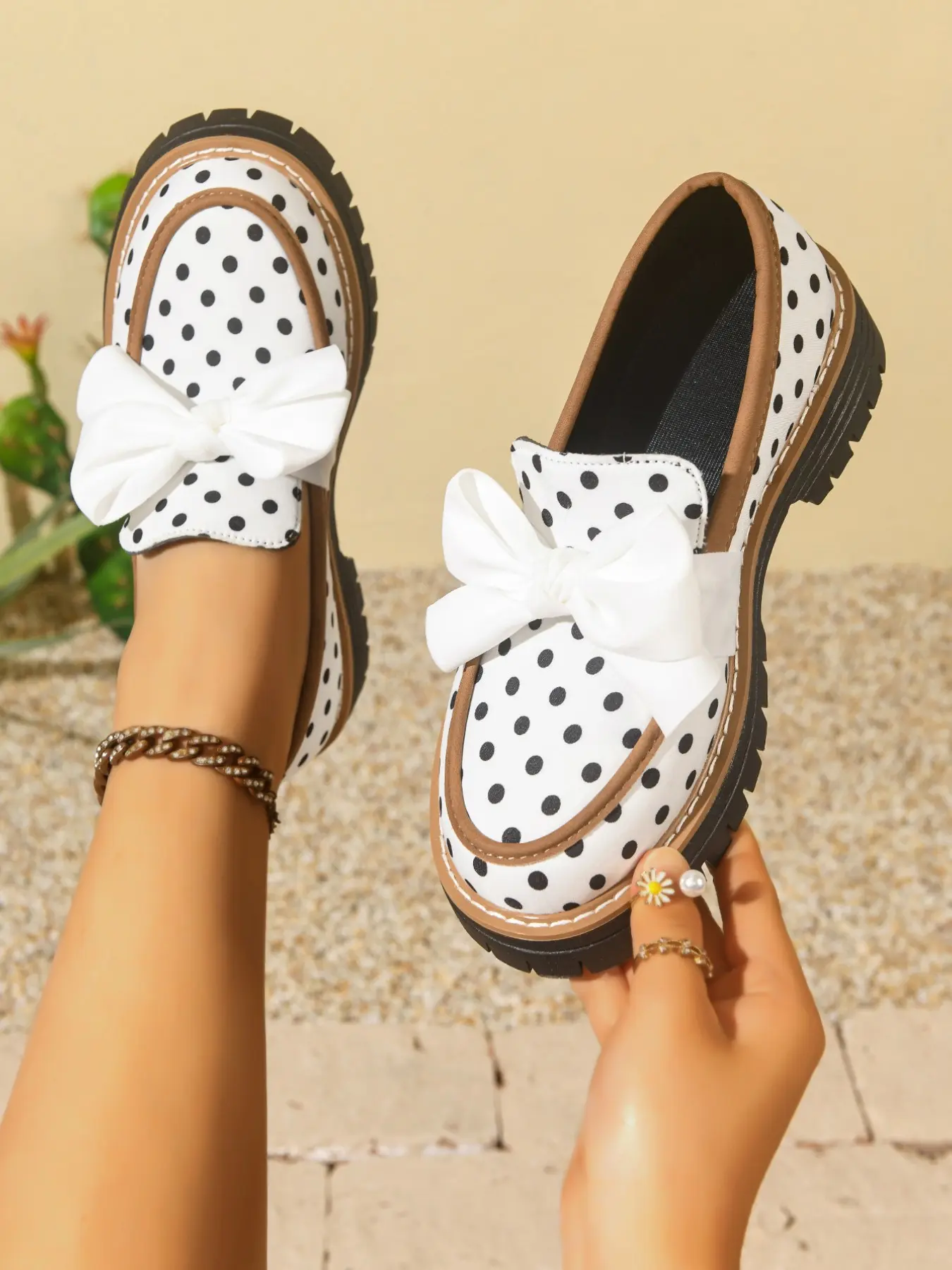2026 Spring Summer New Zebra Stripe Bow Tie British Style Classic Earl Loafer Thick Sole Small Leather Shoe Chunky Heel Women's Single Shoes Versatile Flat Shoes Flat Dress Shoes