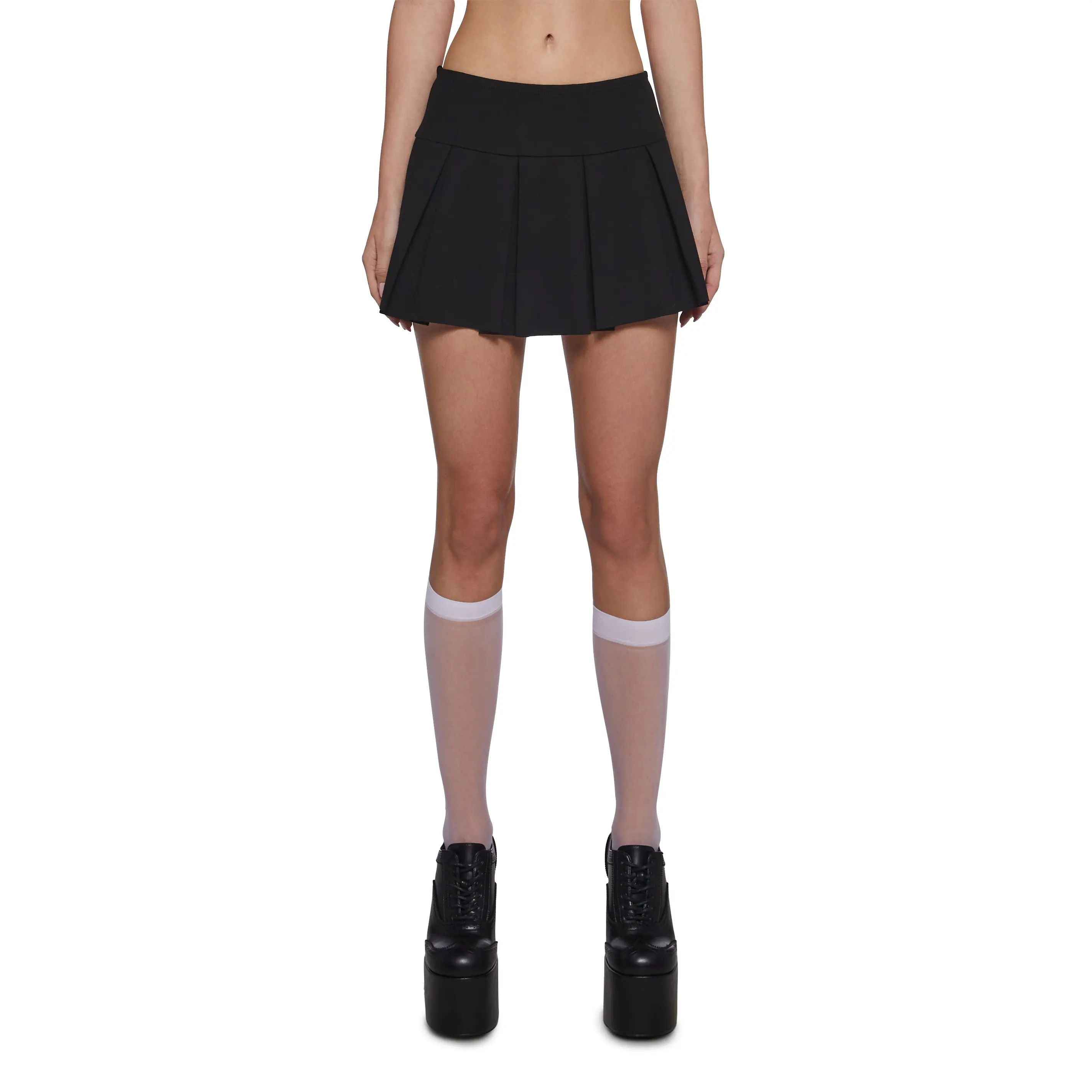 Wicked Scholar Pleated Mini Skirt - Black Wicked Scholar Pleated Mini Skirt - Black